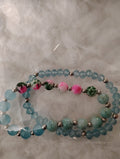 Children's/Adult Bracelet Bundle - Teal with Pink & Black Bead Accents