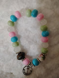 Child's Multicolor Beaded Bracelet with Anchor Charm