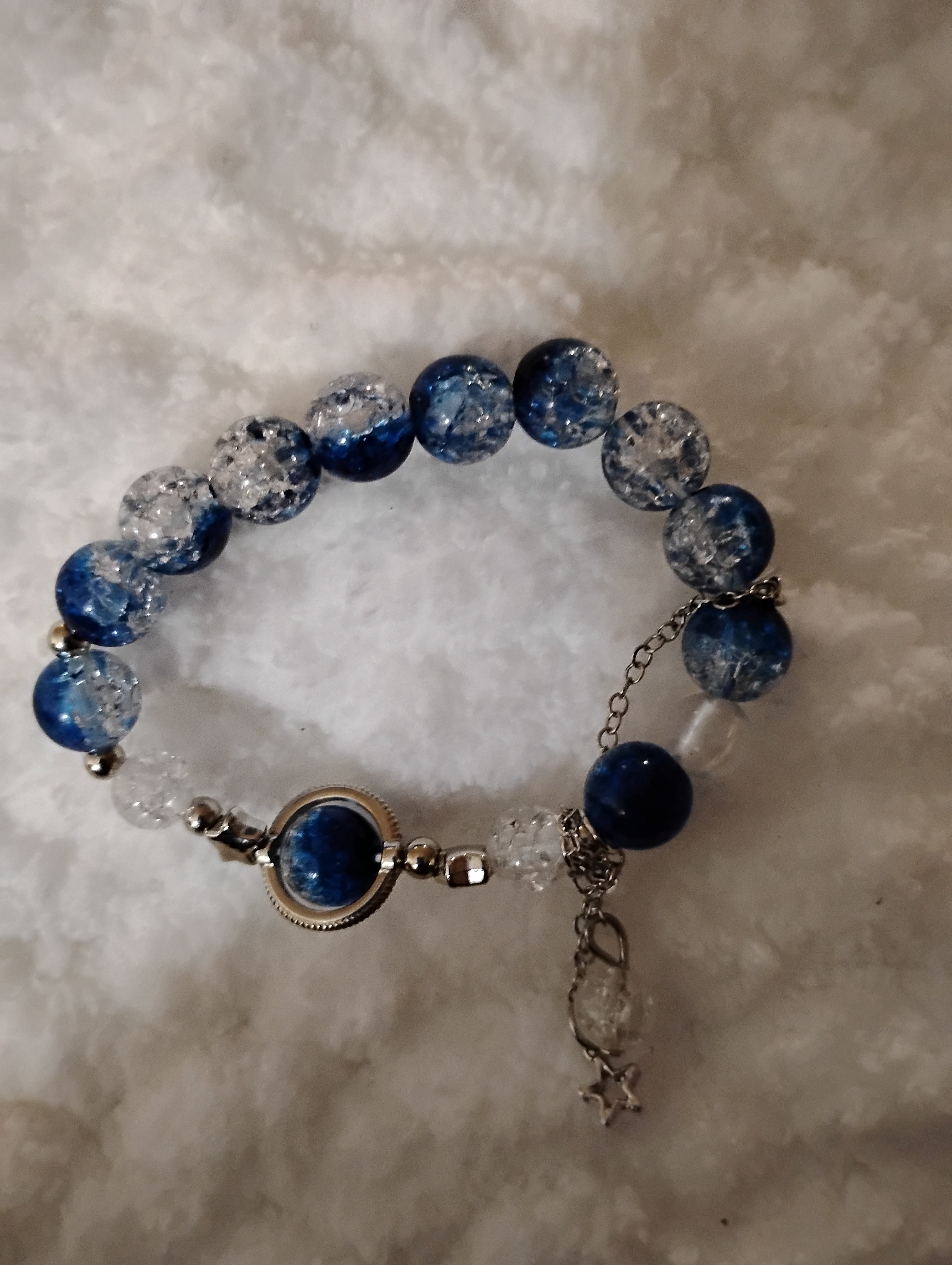 Children's Blue Crystal Beaded Bracelet