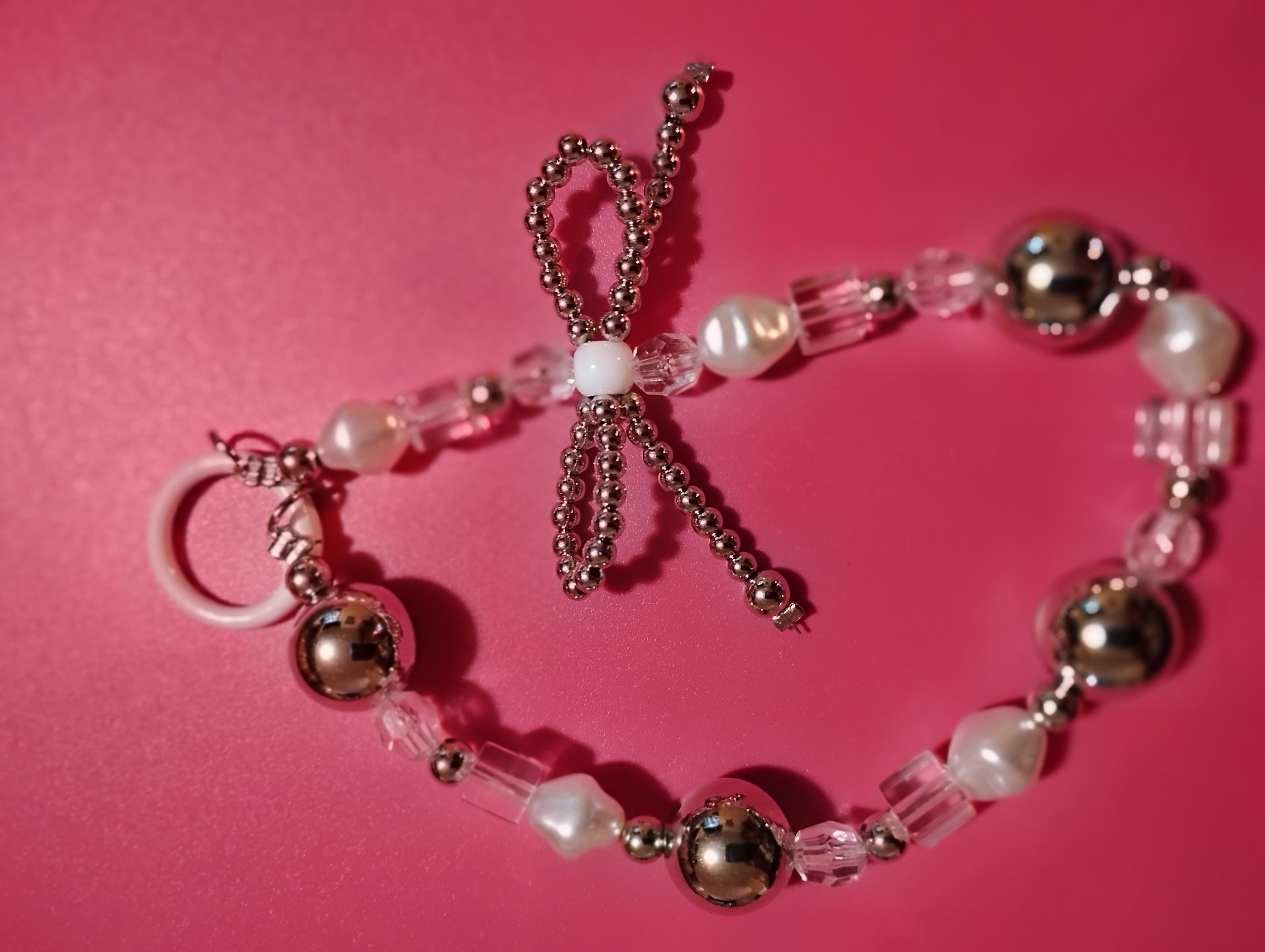 Sparkly Bow Bracelet Phone Chain & Keychain Charm