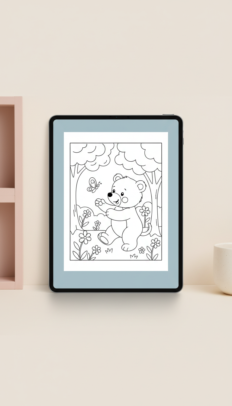 Printable Coloring Book with Whimsical Scenes