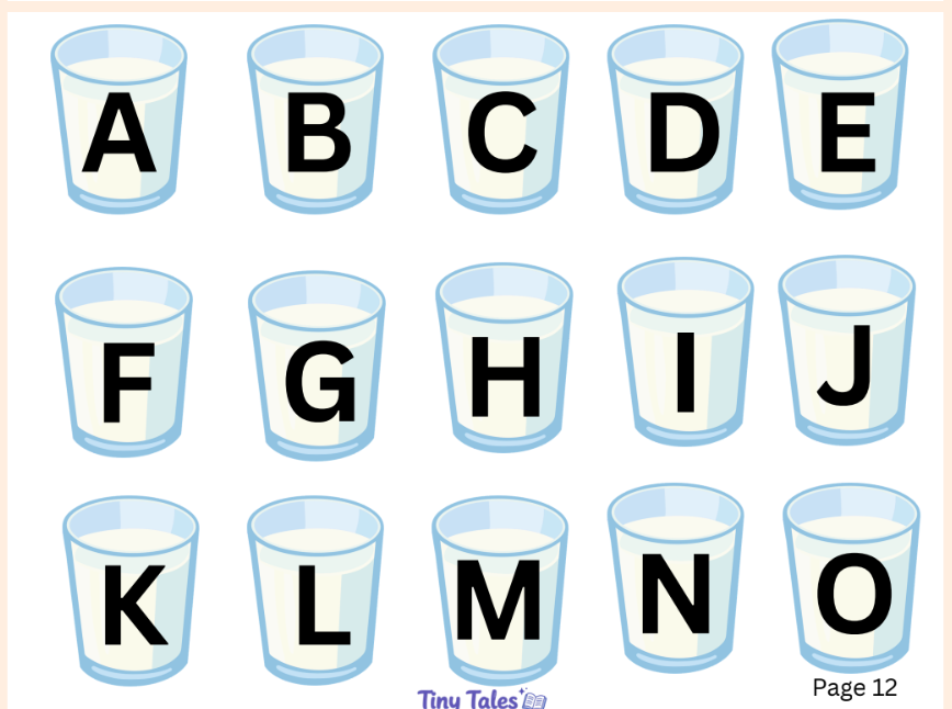 CVC word family endings on milk glass cups