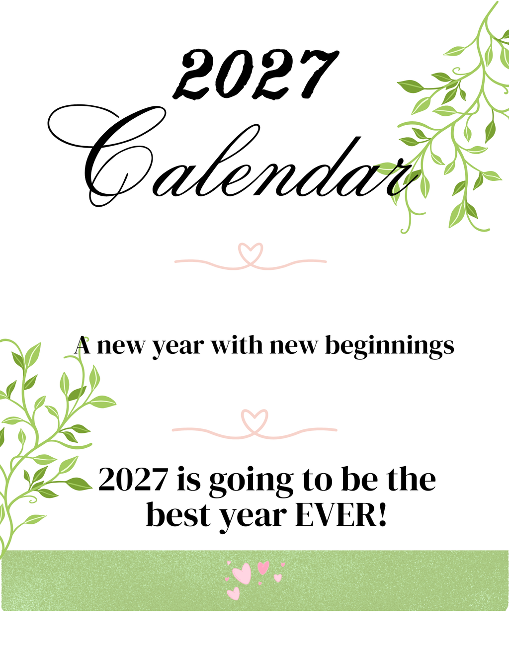2027 Calendar pdf download