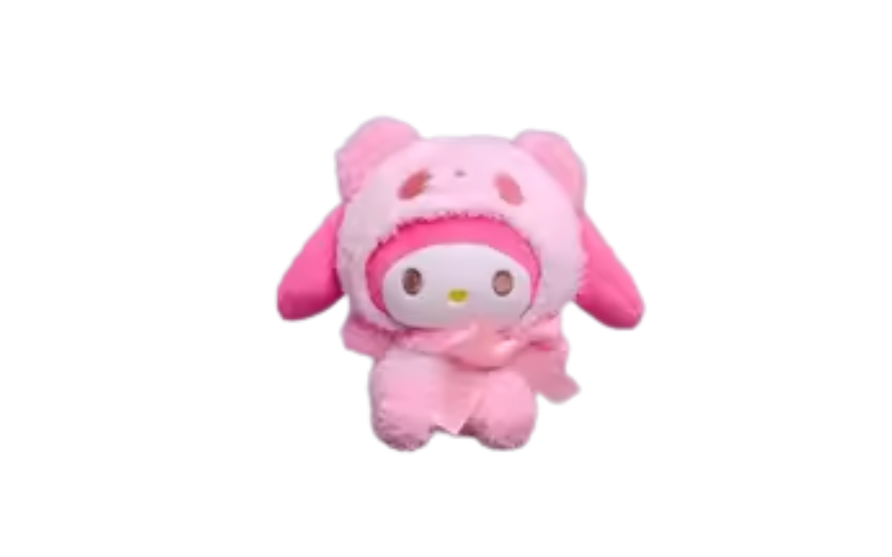 My Melody Sanrio Plush Keychain (in dark pink)