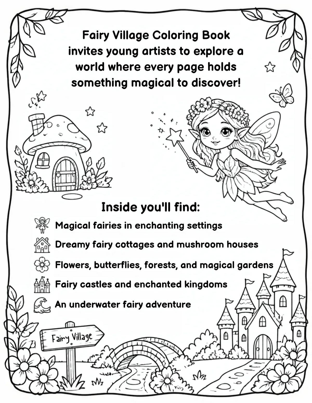 Welcome to Fairy Village Coloring Book
