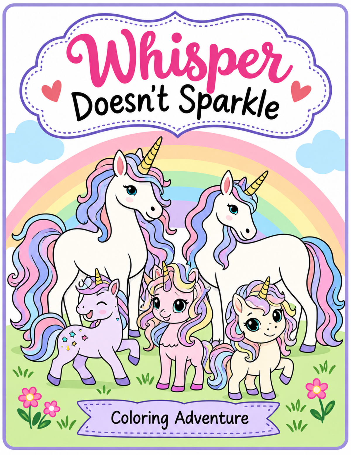 Whisper Doesn't Sparkle Coloring Book and Children's Story