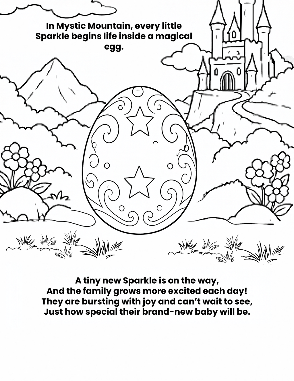 Whisper Doesn't Sparkle Coloring Book and Children's Story