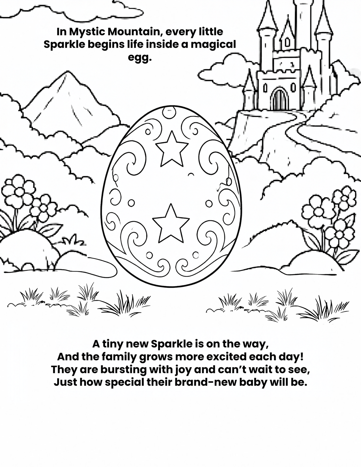 Whisper Doesn't Sparkle Coloring Book and Children's Story