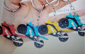 Green Cartoon Silicone Motorcycle Keychain