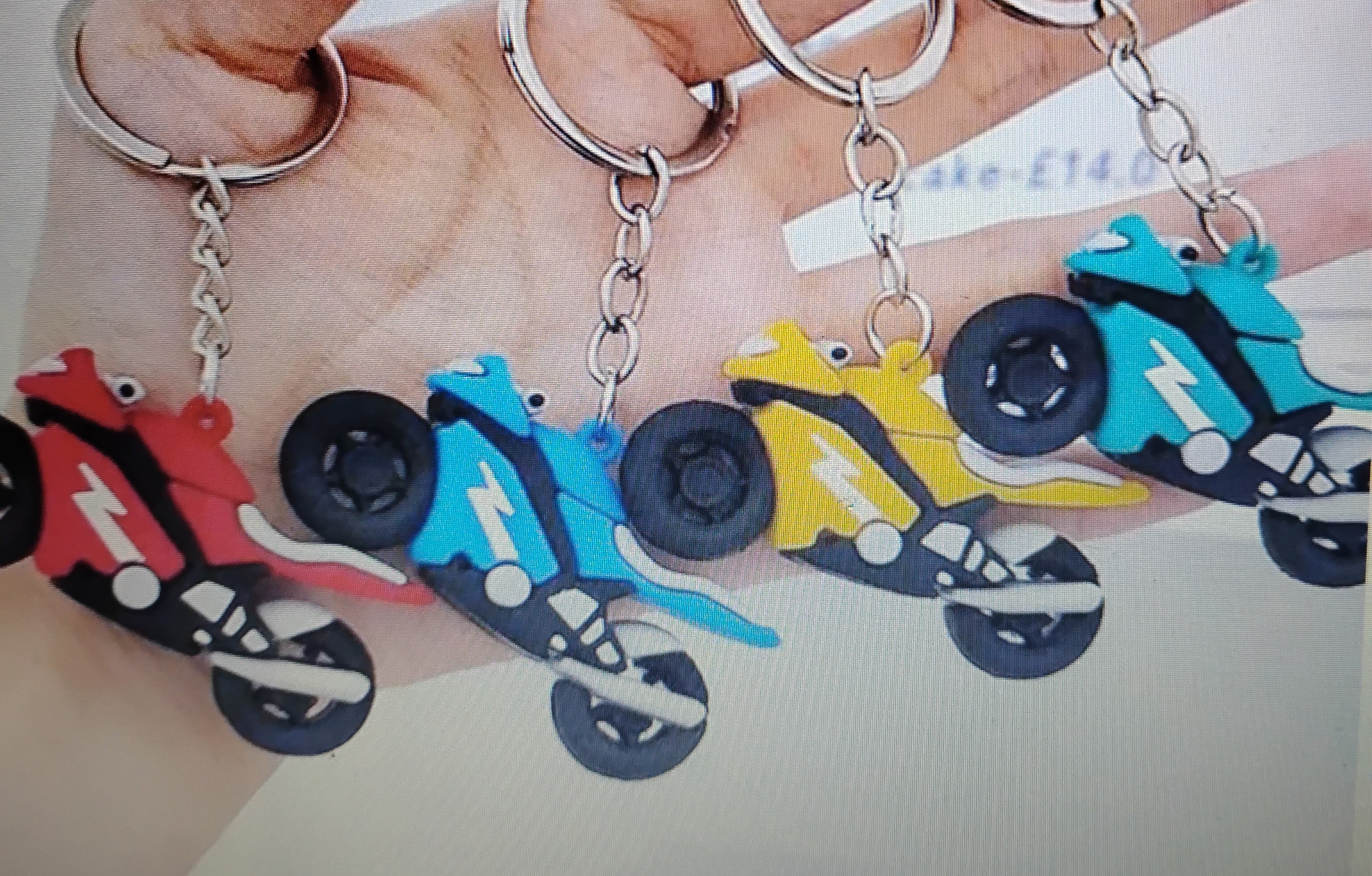 Yellow Cartoon Silicone Motorcycle Keychain