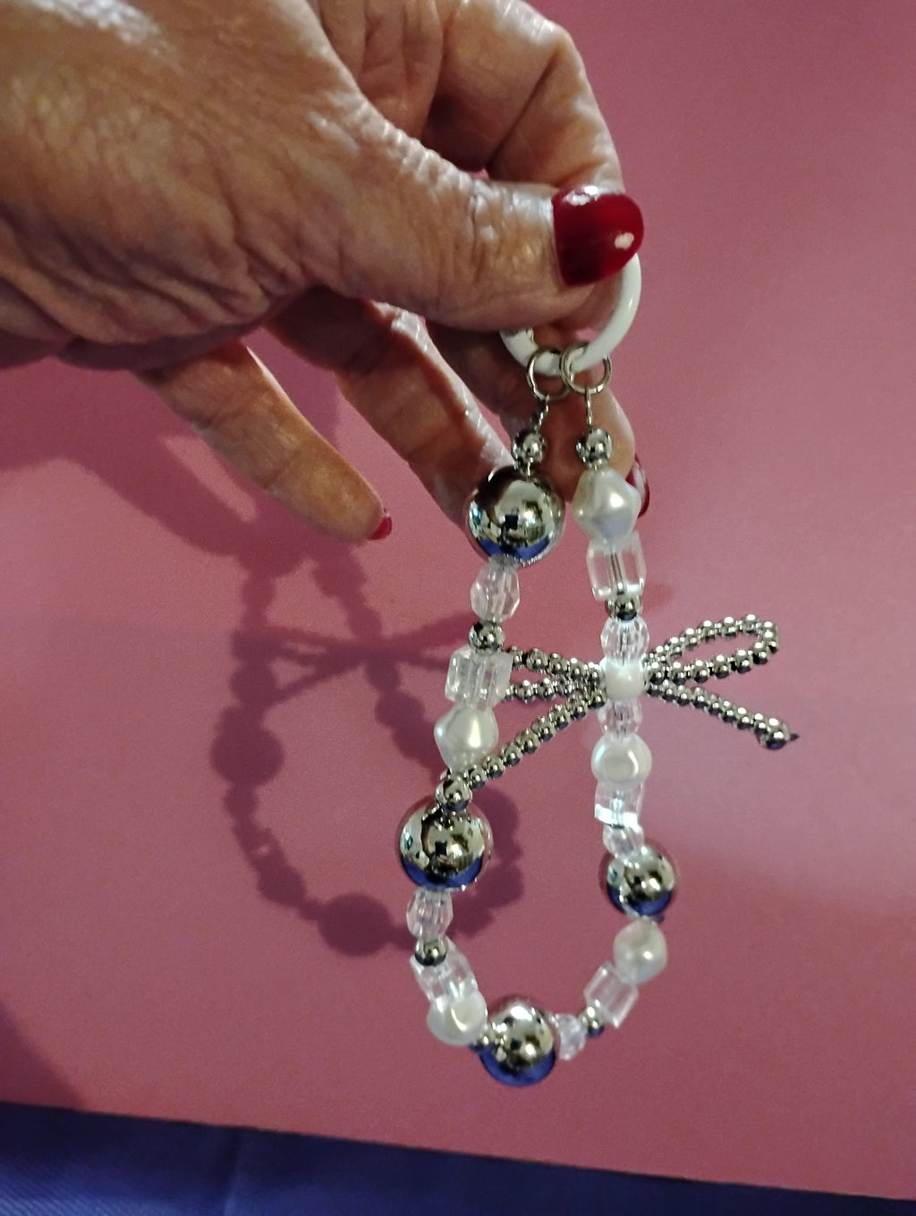 Sparkly Bow Bracelet Phone Chain & Keychain Charm