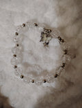 Children's White Beaded Bracelet with Butterfly Silver Charm