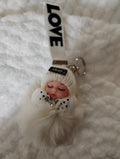 Precious White Fluffy Doll Keychain